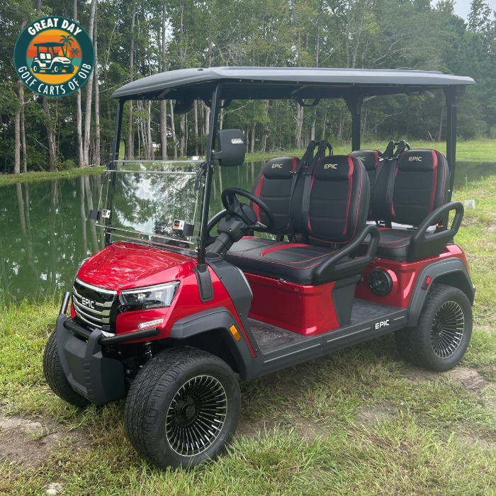 Epic E40FX Electric Golf Cart ECO Lithium Cherry Red